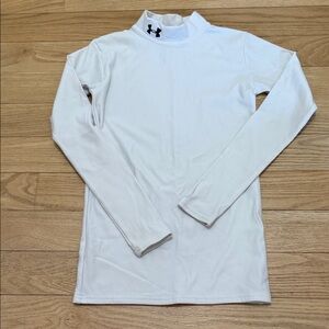 Under Armour White Long-Sleeve Mock Neck Performance Top